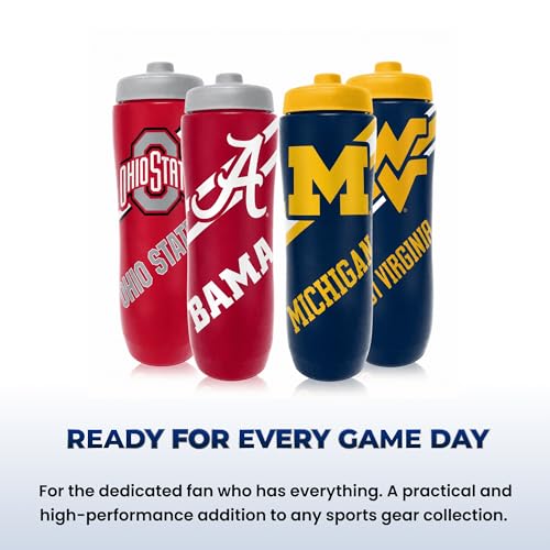 Party Animal NCAA Squeeze Bottle, 32 oz, Penn State Nittany Lions | Slim, lightweight BPA-free sports water bottle with quick-flow squeeze; fits backpacks & cup holders for kids or adults - style: Penn State Nittany Lions