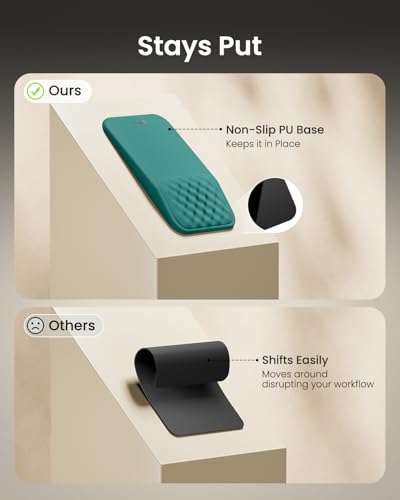 ProtoArc MP50 Ergonomic Mouse Pad with Wrist Support, Lycra Surface, Green | 8° slope & massage points, soft memory foam, Large 12x8 Inches, Non-slip base. Relieves wrist strain for office & home - color: Green Lycra