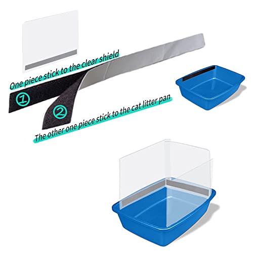 3 Pack Cat Litter Box Pee Shields, High Side Open Top Kitty Litter Pan Shield - Keep Mess in The Pan, (Box Not Included) - size: 3 pcs shields