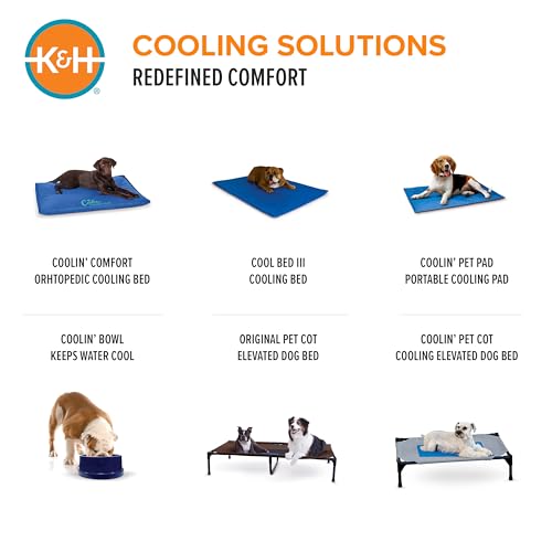 K&H Dog Cooling Mat, Coolin' Pet Pad - Medium 20x15in Chill Blue | Portable Cooling Mat for Dogs, Travel or in Home, Perfect for Carriers, Crates, Outdoor Houses, Yards, Porches, & Pet Beds - size: Medium (15 in x 20 in)