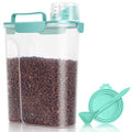 Pet Dog Cat Food Storage Container 5 to 7 lbs with Can Cover and Mixing Spoon, Airtight Travel Pet Food Storage Dispenser with Easy-pouring Spout & Cup, Kibble Dog Treat Bird Seed Container -Cyan - color: Cyan 6Qt
