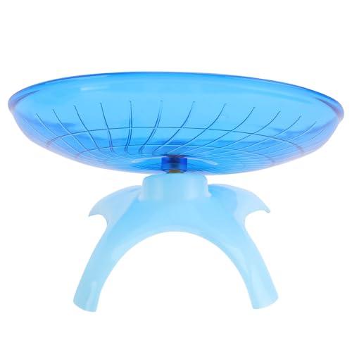 DOITOOL Non-Run Disc Exercise Wheel for Small Pets Hamsters Hedgehogs Blue Pet Encourages Healthy Activity and Nail Training