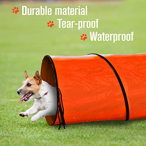 Houseables Dog Agility Tunnel, Dog Tunnel, Agility Equipment, 18 Feet, Puppy Obstacle Course, Crawling, Pet Playground, Small, Medium, Large, Indoor/Outdoor, Play, Pop Up Set, Exercise Tube, Toy, Red | Houseables Agility Equipment, Puppy Obstacle Course,