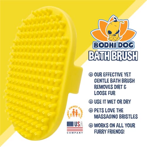 Bodhi Dog Shampoo Brush - Pet Grooming & Bath Supplies for Dogs and Cats - Bath Brush for Long & Short Hair - Premium Scrubber for Shower, Showerhead, Sprayer & Bathing (One Pack, Yellow) - color: Yellow, size: 1 Pack