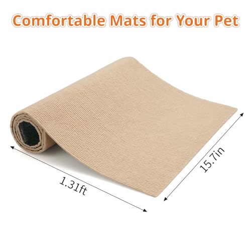 15.7 x 39.3 Inch Self-Adhesive Rabbit Scratch Mat, Cut-to-Fit | Large Surface Supports Chewing, Nail and Tooth Care, Resting and Nesting across Cages, Stairs or Furniture
