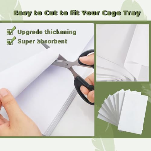 ZIQON 120 Pcs Bird Cage Liner Papers Big Size Cage Paper Liners Disposable Cage Paper Liners Precut Absorbent Cushion Pad Mat Accessories for Pet Bird Parrot (White, 18.5 * 18.5 inch) - size: 18.5*18.5 inch