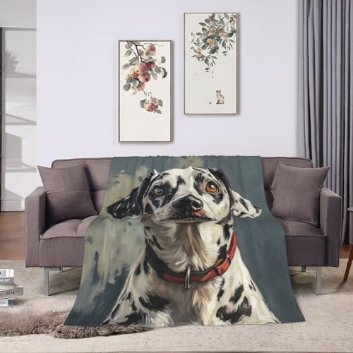 Dalmatian Blanket Gifts for Women Girls Kids Dog Lovers, Puppy Flannel Blankets, Warm Cozy Soft Throw for Bedroom, Camping, Couch, Decor 40x50 in - color: Dalmatian, size: 40"x50"