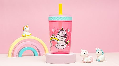 Zak Designs 15oz Hello Kitty Kelso Tumbler Set, Leak-Proof Screw-On Lid with Straw Made of Durable Plastic and Silicone, Perfect Bundle for Kids, 2 Count (Pack of 1) - color: Hello Kitty
