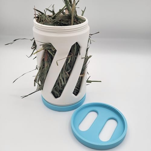 Rabbit Hay Roller for Floor Use – Refillable Foraging Feeder for Hay, Greens, and Herbs – Bunny Business
