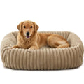 FURTIME Dog Beds Large Sized Dog, Washable Orthopedic Pet Bed with Removable Cover, Rectangle Soft Calming Sleeping Puppy Bed Durable Pet Cuddler with Anti-Slip Bottom, Beige, L(36"x27"x8") - color: Beige, size: L(36"x27"x8")