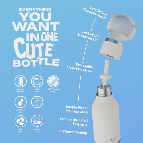 asobu Bestie Water Bottle, Cute Collectible Character, Leak Proof, BPA Free | 16 oz, Stays Cold 24 Hours, Double Wall Vacuum Insulation, Food Grade Stainless Steel, Spill Resistant, Great Gift Idea - color: Sheep