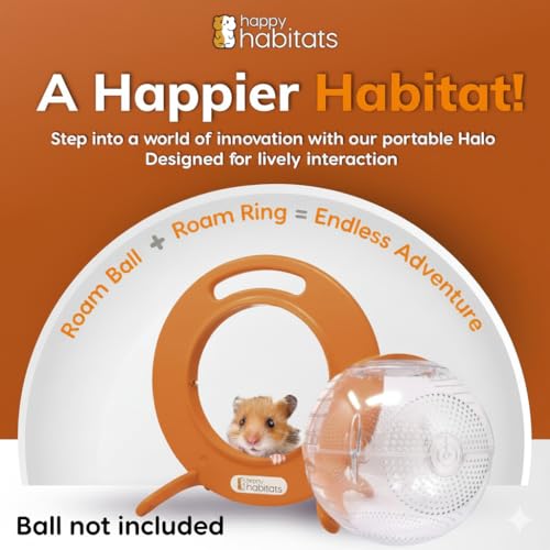 Roam Ring Accessory – Pet Rat and Hamster Accessories | Convert Your Hamster Ball into a Small Pet Carrier for Safe, Active Play – Small Animal Toys for Gerbils, Mice & More - size: Roam Ring