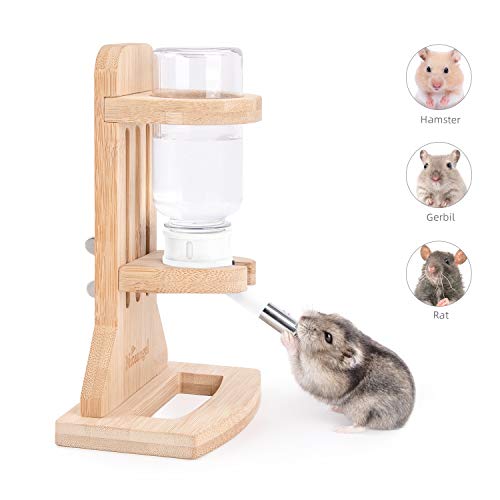 Niteangel Hamster Water Bottle with Stand: 4oz/120ml Capacity & Leak-Proof | Adjustable Height - Far Away Cage Mess & Wet Bedding Water Dispenser for Syrian Dwarf Hamster Gerbils Mice Rat Or Small Pets - color: White