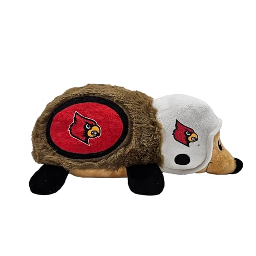 NCAA Louisville Cardinals Plush Hedgehog Toy for Dogs & Cats, Cool Soft Pet Toy for Fun and Interactive Play, Dog Chew Toy with Squeaker, Licensed Hot Pet Toy - color: Louisville Cardinals