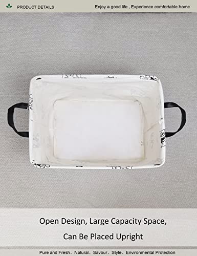 Rectangular Fabric Storage Bin, Foldable Bulldog print Basket | Damp-proof canvas with reinforced stitched handles.Great for clothes,books & sundries in closets,playrooms,laundry rooms. - color: Bulldog