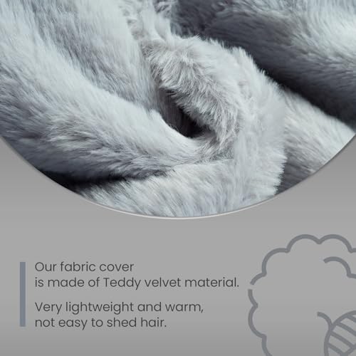Cat Bed Dog Bed Pet Sleep Hammock 16.9in x 16.9in x 9.5in, Grey+Fur | Cat Supplies Pet Supplies Whole Wash Stable & Breathable Easy Assembly Indoors Outdoors, 16.9 in x 16.9 in x 9.5 in - color: Grey, size: 16.9"L x 16.9"W x 9.5"Th (Teddy Fleece)