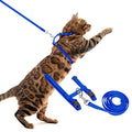 PUPTECK Adjustable Cat Harness and Leash Set Escape Proof Kitten Strap Collar for Walking Travel, Blue - color: Navy Blue, size: Small