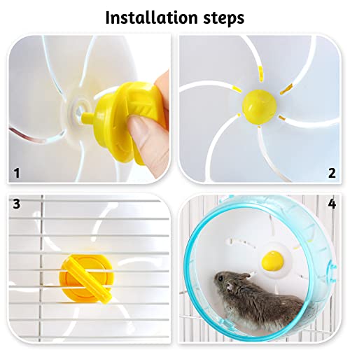 6.9 Inch Silent Hamster Exercise Wheel, Mount on Cage, for Dwarf Hamster, Pet Mouse