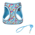 Step in Dog Harness No Pull Dinosaur Adjustable Soft Mesh Harness | Reflective Pet Vest Harness and Leash Set for Small Medium Dogs - color: Blue, size: XS(neck:9.5"-10.5",chest:11.5"-13.5")