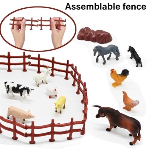 66PCS Mini Farm Animal Barn Toy with Tractor Trailer Fence for Kids Ages 3+ | Realistic Farm Animal Figurines, Educational Birthday Gift for Kids