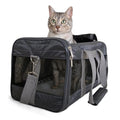 Sherpa Pet Carrier Airline Approved with Spring Wire Frame - Cat Carrier and Dog Carriers for Airline Travel and Vet Visits, Mesh Ventilation, Locking Zippers - Charcoal Grey, Large - color: Charcoal Gray, size: 19.0"L x 11.5"W x 11.8"H