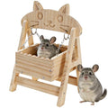 Chinchilla Hideout Hammock Solid Wooden Chinchilla Cage Accessories Toys | Guinea pig Hammock for Rat Cage,Standing Guinea Pig Hide Ferret Swing Bed, Small Animal Cage Accessories(Stand Style)