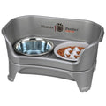 Neater Feeder Express Mess Proof Dog Bowls Elevated for Medium and Large Breed – Made in USA – No Spill Raised Slow Feeder Elevated Dog Bowl Stand, Slow Feed Food and Water Bowl Set, Grey - color: Gunmetal Grey, size: Medium to Large w/ 9 Peak Slow Feed B