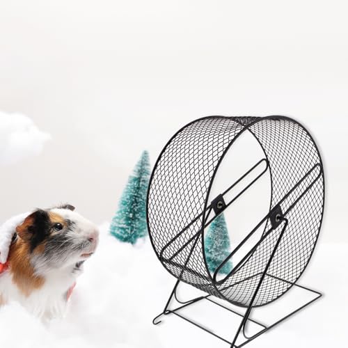 POPETPOP Hamster Exercise Wheel with Rack Silent Running Toy for Hamsters Hedgehogs Squirrels and Guinea Pigs Home Pet Exercise Wheel 11.02 X 10.23 X 5.90 in - size: 26X15X28.5CM