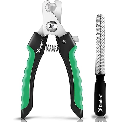 Candure Dog Nail Clippers Professional Pet Nail Clipper Suitable for Cats, Rabbits and Guinea Pigs - Safety Lock/Protective Guard to Avoid Over Cutting (Green, Medium to Small) - color: Green, size: Medium to Small Pets