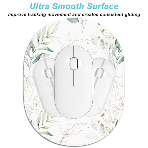 Rimilak Small Mouse Pad 6 x 8 Inch, Irregular Mini Mousepad, Boho Leaves | Non-Slip Rubber Base, Waterproof Compact Mouse Mat for Laptop Computer Wireless Mouse Keyboard Home Office Travel - color: Boho Leaves, size: 8L x 6W inches
