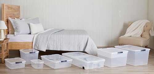 Rubbermaid Cleverstore Home/Office 6 Quart Clear Plastic Storage Tote Container Box Bin with Lid for Garage or Basement, (12 Pack) - size: 6 Qt - 12 Pack
