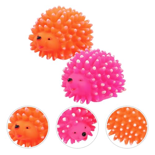 FRCOLOR Hedgehog Dog Squeaky Toys 2 Pcs Pet Molar Toys Latex Chew Toys for Puppies Interactive Teething Toys for Dental Care Cartoon Pet Toys 3.54 X 2.75 X 2.36 in