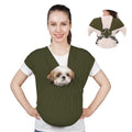 Supet Dog Sling Carrier for Small Pet, Adjustable Hands Free Front Backpack | Reduces Back & Neck Pain, Anti-Anxiety Chest Pouch, Soft Breathable Fabric, Fit Small Dogs, Cats, Puppy, Green Regular 0-9Lbs - color: Green, size: Regular