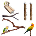 5PCS Bird Perch Stand, Bird Perch Stand Natural Wood Standing | Birds Cage Accessories,Natural Wood Pole Standing Paw Grinding Fork, Suitable for Most Birds, Such as Lovebirds, Parrots - color: Wood