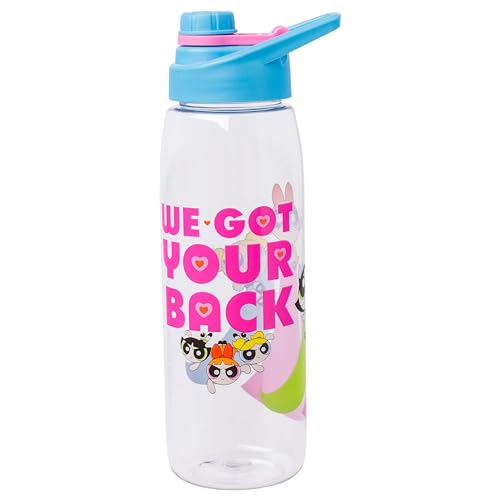 Silver Buffalo Powerpuff Girls We Got Your Back, Water Bottle, 28oz | Bubbles, Buttercup and Blossom, Includes Screw-On Lid, 0.83 Liters - color: Powerpuff Girls, size: 28 Ounces