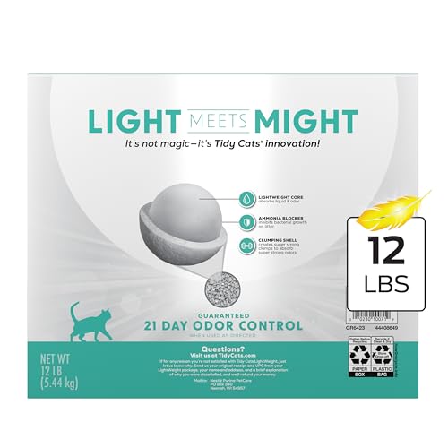 Purina Tidy Cats Lightweight Free and Clean Unscented, Multi-Cat, Clumping, 99.9 Percent Dust Free Cat Litter - 12 lb. Box - size: 12 Pound (Pack of 1)
