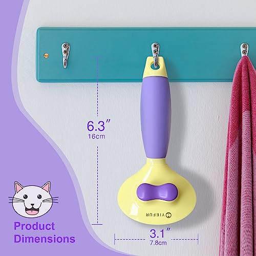 Cat Brush for Grooming and Shedding, Self-Cleaning Silicone Brush for Short and Long Haired Cats, Cat Gifts for Pet Lovers (purple) | For Indoor Cats,Removes Loose Hair,Reduces Shedding,Soft Rounded Tips,Ergonomic Silicone Handle,Gentle Massage,Easy Groom