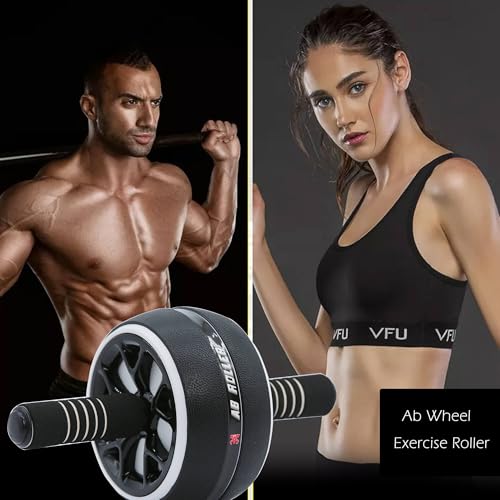 AB Wheel Roller, Exercise Abdominal Wheel Fitness for Gym & Home, Work-out Strength-Training Equipment with Knee Pad