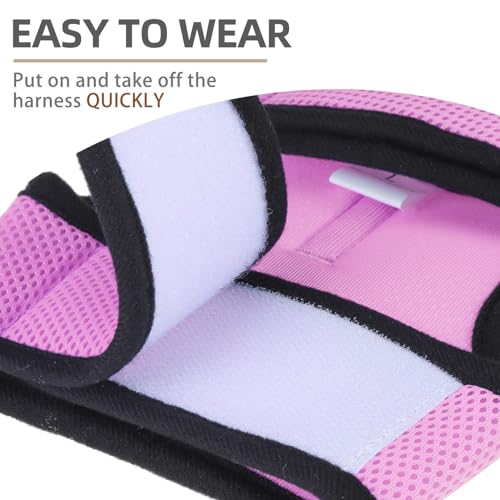PUPTECK Soft Mesh Cat Vest Harness and Leash Set Puppy Padded Pet Harnesses Escape Proof for Cats Small Dogs, Pink Large - color: Pink, size: L(NECK 8.5"-10.5", CHEST 12.5"-15", 6-10 lbs)