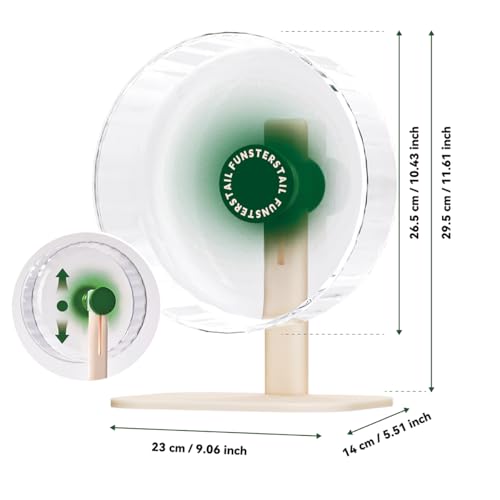 Super Silent Hamster Wheel 10.4 Inch, Magnetic Large Rat Wheel for Chinchilla, Gerbil, Guinea Pig, Cat, Mouse, Sugar Glider and Dwarf, Syrian Hamster Accessories (Avocado Green)