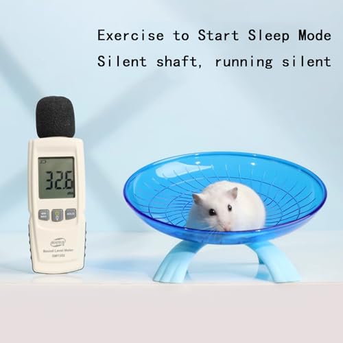 Hamster Flying Saucer Silent Running Wheel, 7 Inch, Suitable for Guinea Pigs, Hamsters, Hedgehogs and Other Small Animals to Ensure Safe Exercise（Blue）