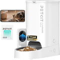 PETKIT Automatic Cat Feeder with Camera, 1080P HD Video with Night Vision, 2.4G WiFi Pet Feeder for Cat & Small Dog, 2-Way Audio & Meal Call Pet Food Dispenser with Desiccant Bag, Motion Capturing - color: White with Single Food Hopper