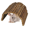 kathson Wooden Hamster Bridge,Guinea Pig Wood Ladder Bendable Tunnel Hideout Hut Small Animal Climbing Toys for Ferret Hedgehog Chinchilla Mice Rat Gerbil Baby Rabbit(15.7 x 6.0 in) - size: M (15.7 x 6.0 inches)