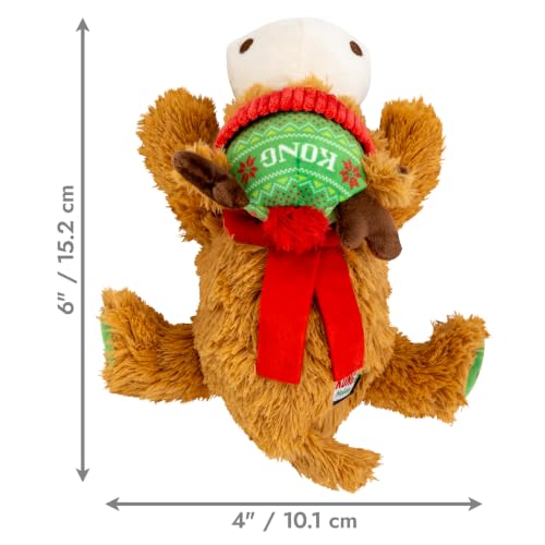 KONG Cozie Plush Dog Toy with Squeaker (Holiday Reindeer, Medium) - size: Medium, style: Holiday Reindeer