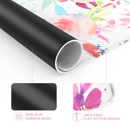 Mouse Pad with Stitched Edge, Multiple Patterns Computer Mouse Pads with Non-Slip Rubber Base, Washable Cloth Mousepad, for Gaming, Laptop, PC (Pastel Bloom) - color: 30Pastel Bloom