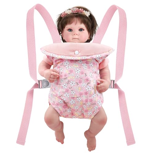 GAGAKU Baby Doll Carrier for Little Girls, Reborn Doll Accessories for Toddlers 3+ Years Old, Kids Toy Baby Dolls Carrier - Pink - Helleborus - color: 5_helleborus