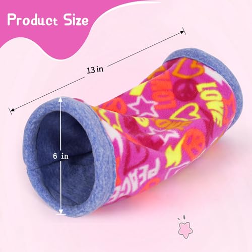 NAPLORD Small Pet Fleece Set,Guinea Pig Snuggle Sack, Tunnel,Fleece Forest Hideout,Square and Round Potty Pads for Guinea Pigs and More - color: Pink, size: 1 piece Tunnel