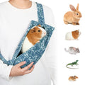 Bearded Dragon & Guinea Pig Carrier Sling, Soft Coral Fleece Bonding Pouch, 2-in-1 Sling & Backpack for Outdoor, Portable Travel Bag for Rabbit, Kitten, Chinchilla & Small Pets (Blue)
