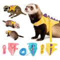 Small Animal Harness and Leash Set, Adjustable Escape Proof Ferret Harness Vest for Adult Ferret, Meerkat, King Squirrel & Fancy Rat, Soft Comfortable Pet Walking Harness with Leash - color: Yellow