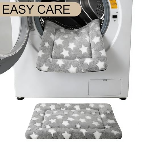 Dog Crate Mat, 4 Piece Reversible Pet Bed, Polyester, Machine Washable, Small Dogs & Cats, Rectangular (Gray Star, 18" L x 14" W x 1.5Th) - color: Grey Star-4pcs, size: 18"L x 14"W x 1.5"Th